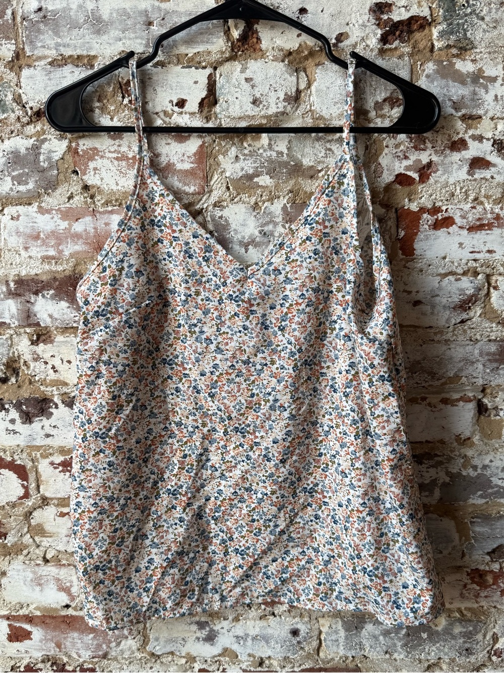 SHEIN Peach & Blue Floral V-Neck Camisole